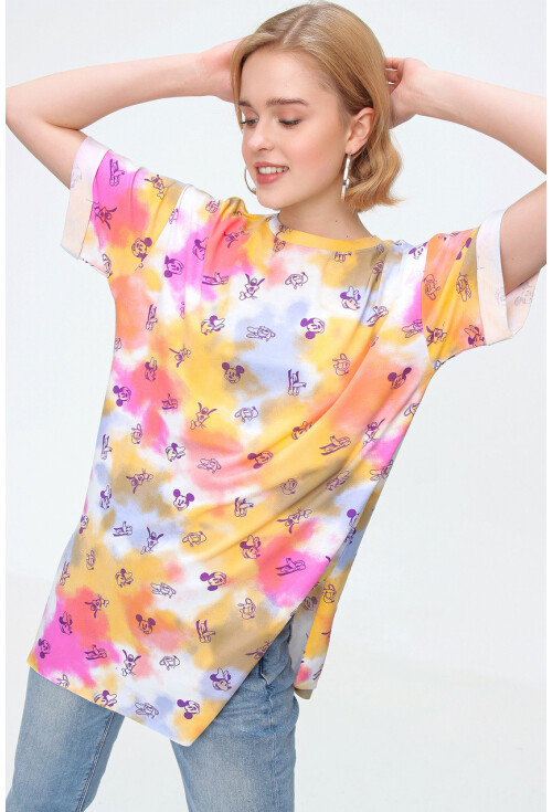 4280 Yırtmaçlı Oversize Tshirt