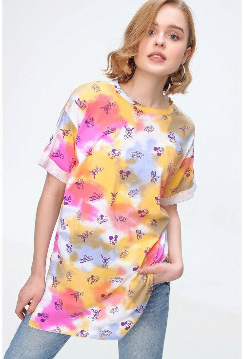 4280 Yırtmaçlı Oversize Tshirt