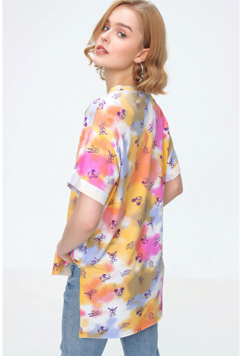 4280 Yırtmaçlı Oversize Tshirt