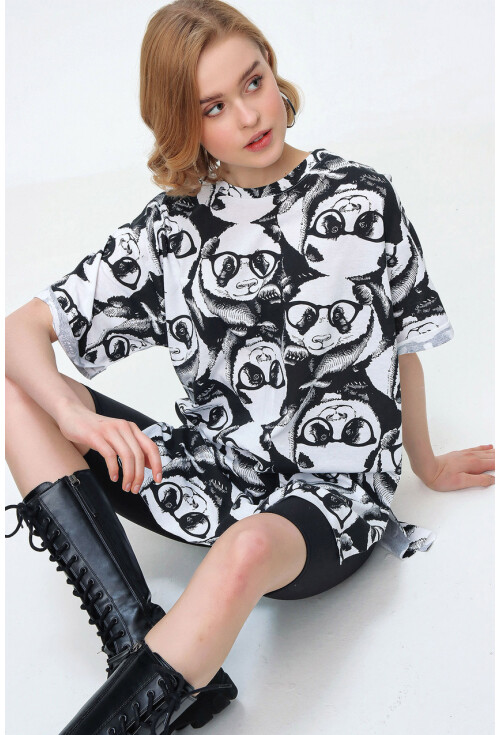 4280 Yırtmaçlı Oversize Tshirt