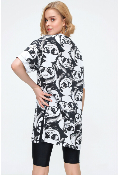4280 Yırtmaçlı Oversize Tshirt