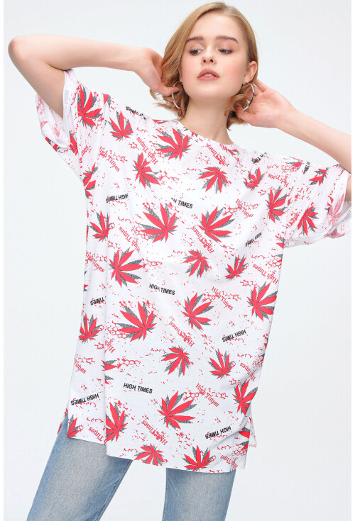 4280 Yırtmaçlı Oversize Tshirt