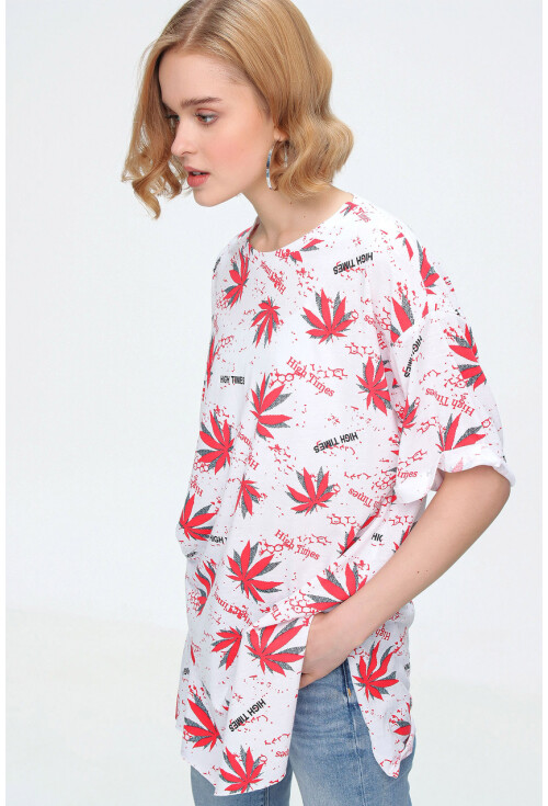 4280 Yırtmaçlı Oversize Tshirt