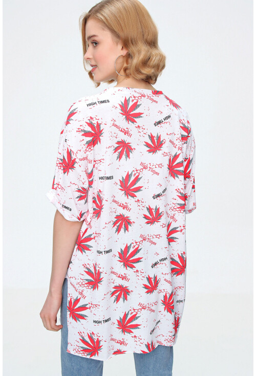 4280 Yırtmaçlı Oversize Tshirt