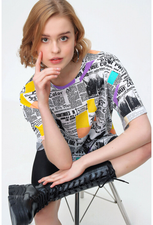4280 Yırtmaçlı Oversize Tshirt