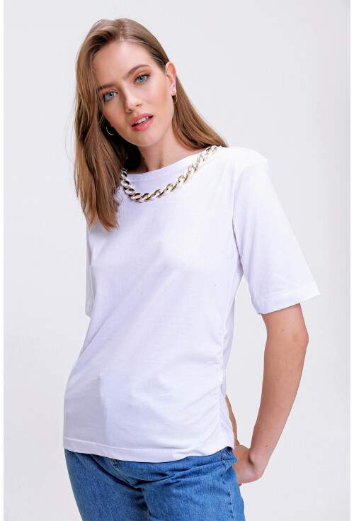 4305 Zincir Detaylı T-Shirt