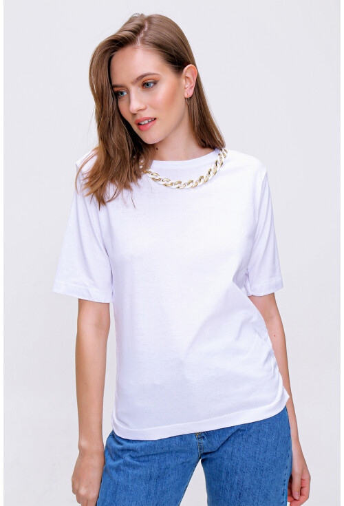 4305 Zincir Detaylı T-Shirt