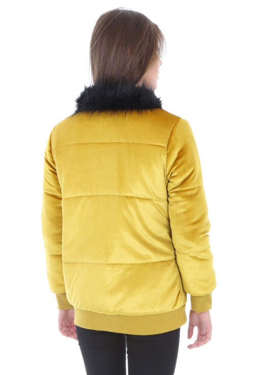 5069 Yaka Kürklü Kadife Mont