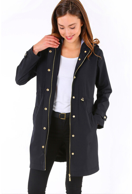 5082 Kapşonlu Uzun Trenchcoat