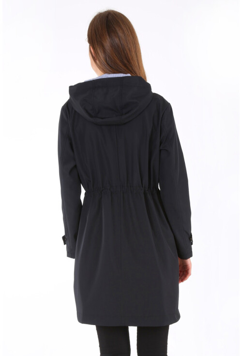 5082 Kapşonlu Uzun Trenchcoat