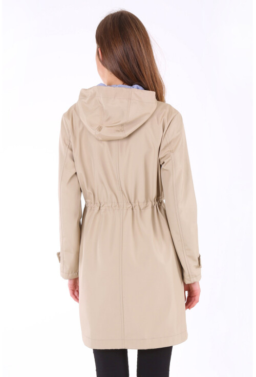 5082 Kapşonlu Uzun Trenchcoat