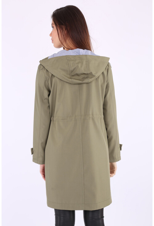 5082 Kapşonlu Uzun Trenchcoat