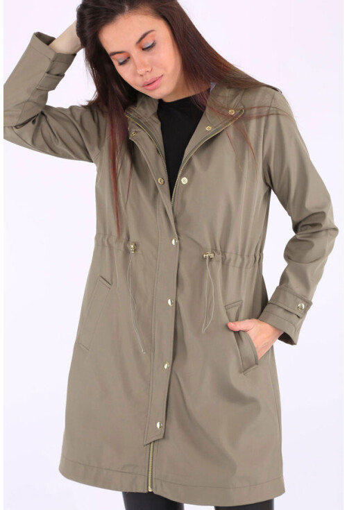 5082 Kapşonlu Uzun Trenchcoat