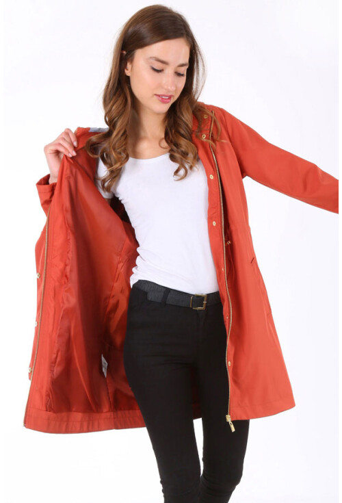 5082 Kapşonlu Uzun Trenchcoat