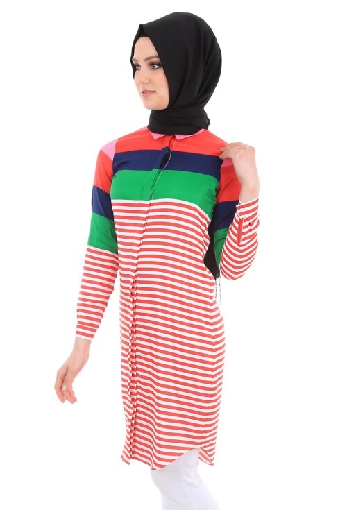 5636 Çizgili Tesettür Tunik