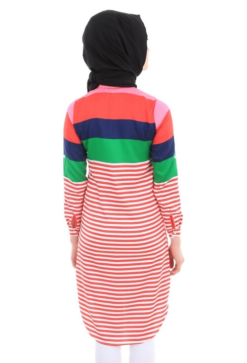 5636 Çizgili Tesettür Tunik