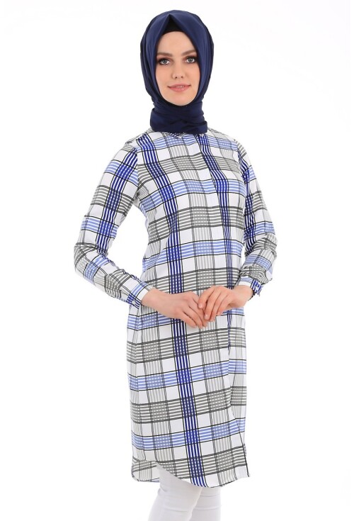 5636 Çizgili Tesettür Tunik