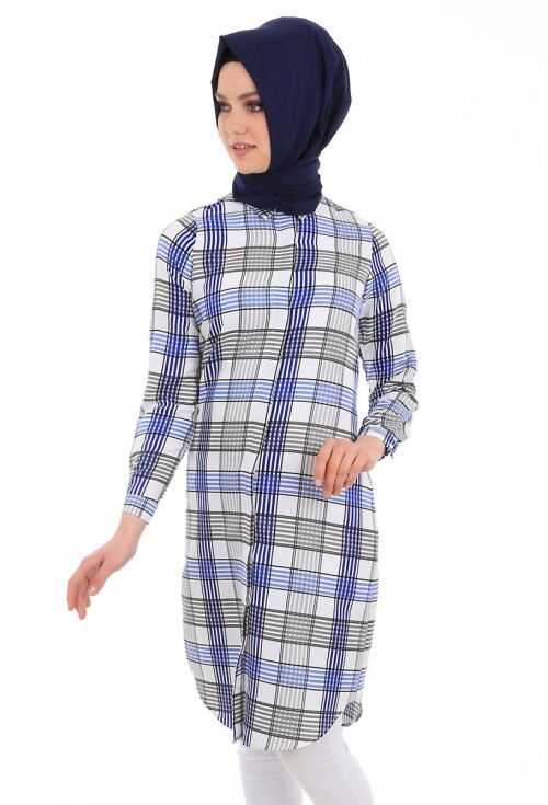 5636 Çizgili Tesettür Tunik