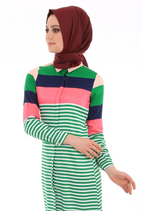 5636 Çizgili Tesettür Tunik