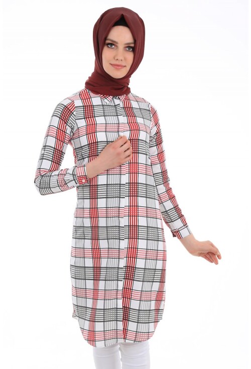 5636 Çizgili Tesettür Tunik
