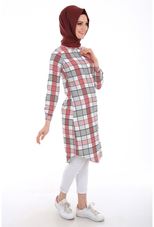 5636 Çizgili Tesettür Tunik