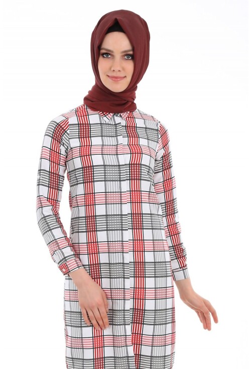 5636 Çizgili Tesettür Tunik