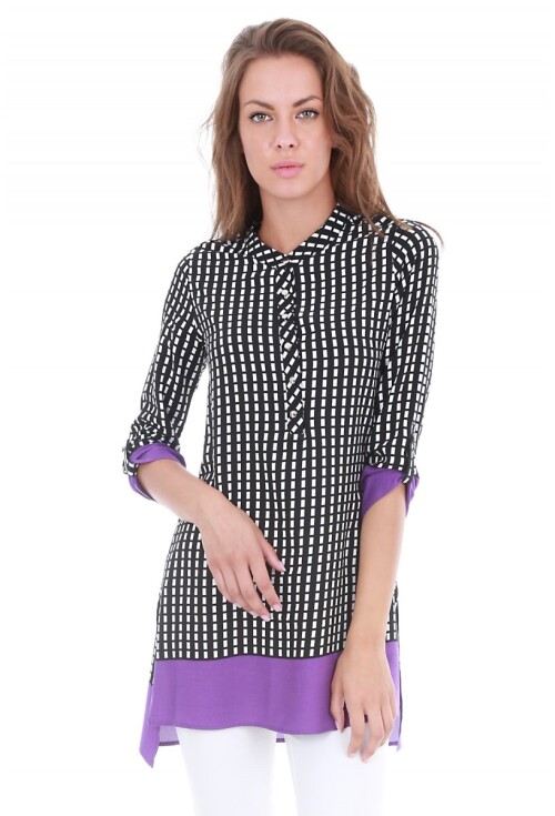 5648 Hakim Yaka Desenli Tunik