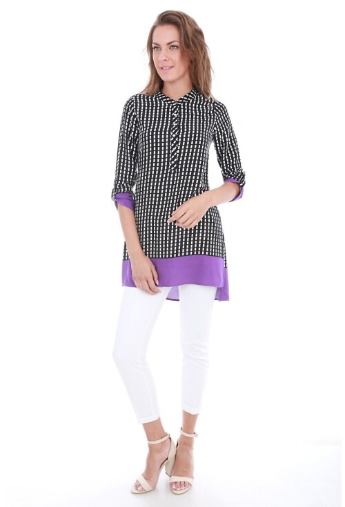 5648 Hakim Yaka Desenli Tunik
