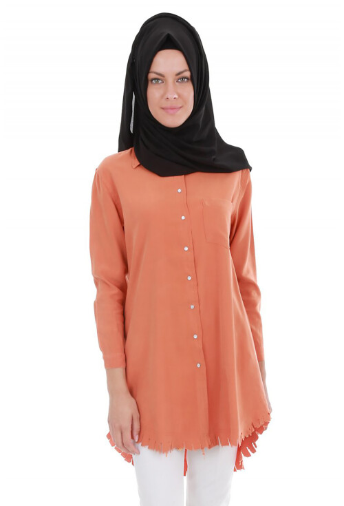 5651 Önden Çıtçıtlı Püsküllü Tesettür Tunik