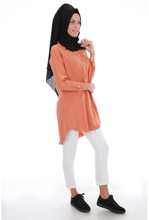 5651 Önden Çıtçıtlı Püsküllü Tesettür Tunik