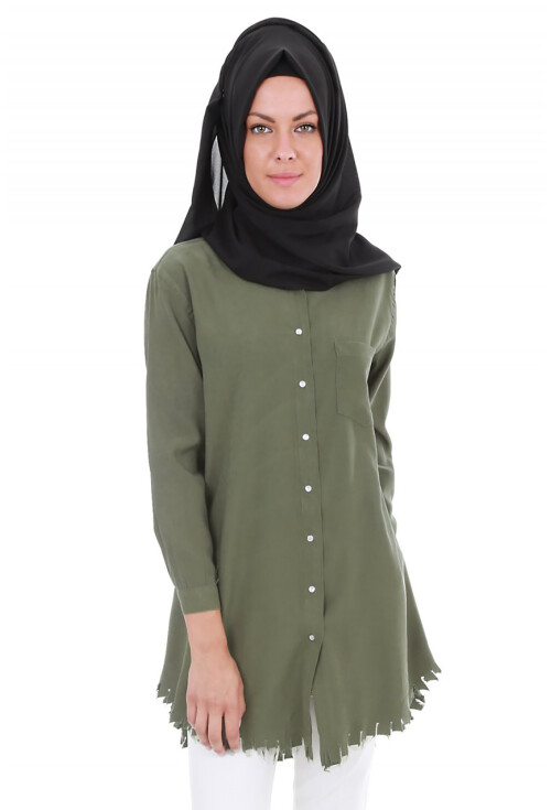 5651 Önden Çıtçıtlı Püsküllü Tesettür Tunik