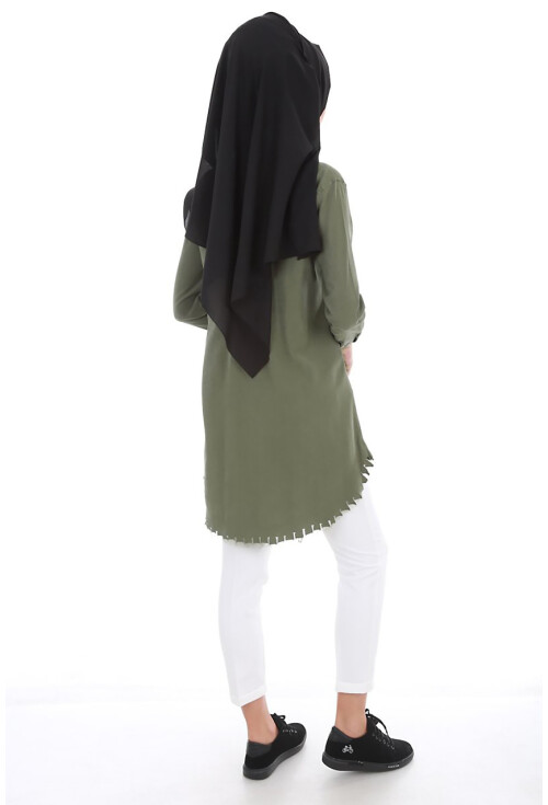 5651 Önden Çıtçıtlı Püsküllü Tesettür Tunik
