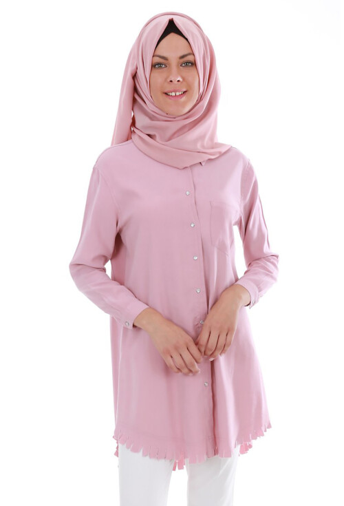 5651 Önden Çıtçıtlı Püsküllü Tesettür Tunik