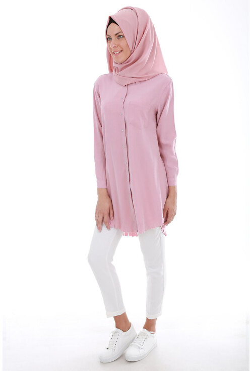 5651 Önden Çıtçıtlı Püsküllü Tesettür Tunik