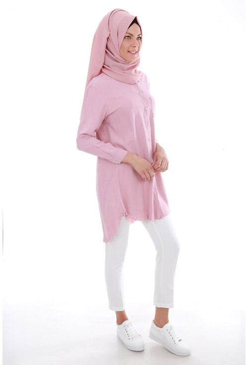 5651 Önden Çıtçıtlı Püsküllü Tesettür Tunik
