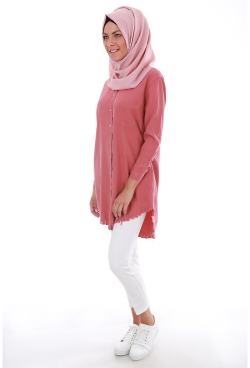 5651 Önden Çıtçıtlı Püsküllü Tesettür Tunik