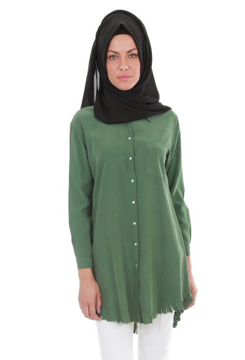 5651 Önden Çıtçıtlı Püsküllü Tesettür Tunik