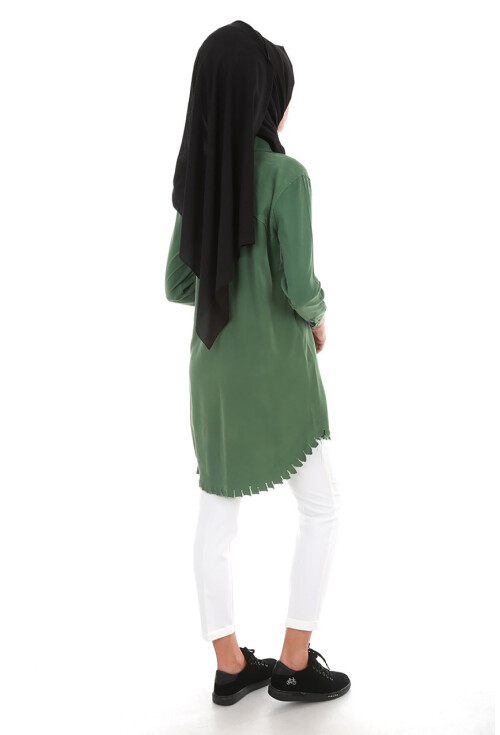 5651 Önden Çıtçıtlı Püsküllü Tesettür Tunik