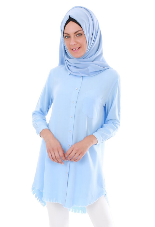 5651 Önden Çıtçıtlı Püsküllü Tesettür Tunik