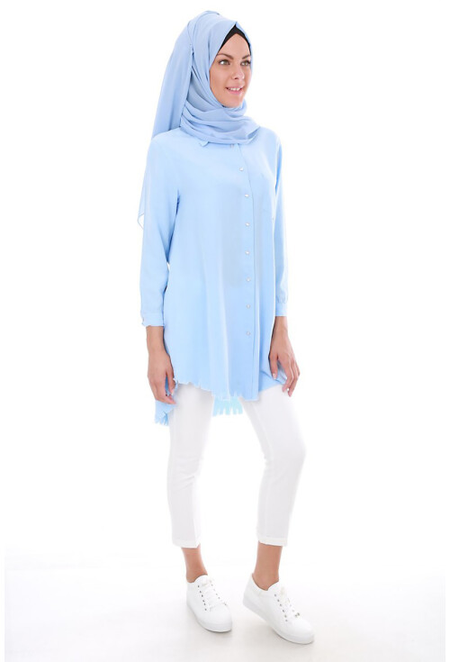 5651 Önden Çıtçıtlı Püsküllü Tesettür Tunik