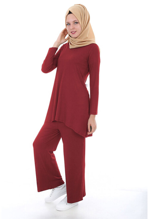5682 Düz Çizgili Tesettür Tunik