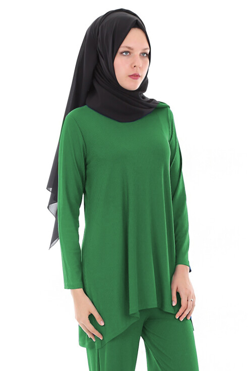 5682 Düz Çizgili Tesettür Tunik