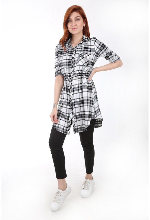 5689 Kare Desen Ekose Tunik