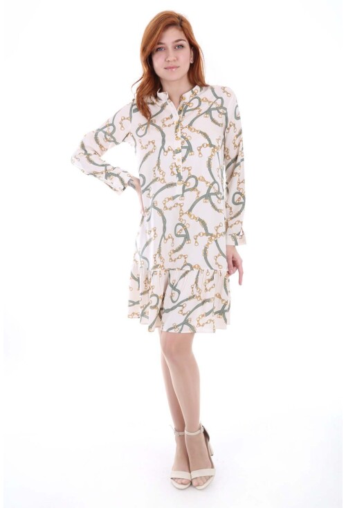 5718 Hakim Yaka Desenli Tunik