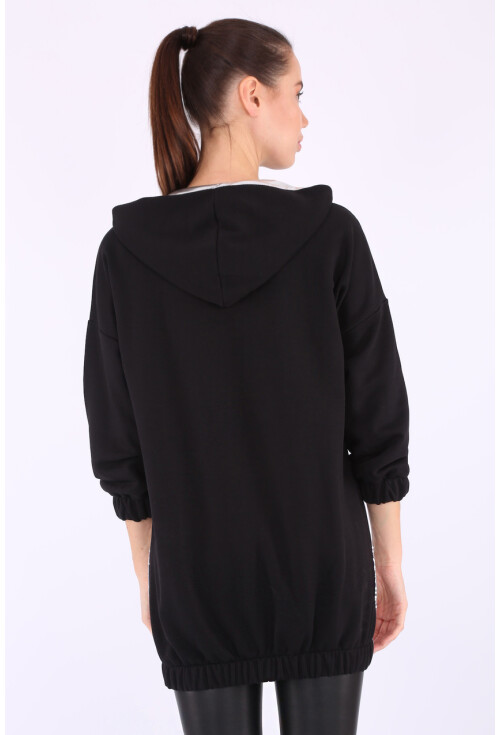 5772 Pul Detaylı Kapşonlu Sweatshırt
