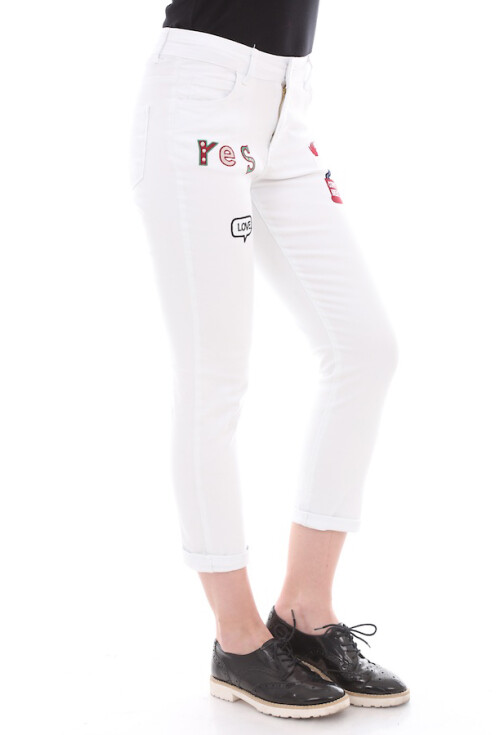 6341 Coffe Baskılı Gabardin Pantolon