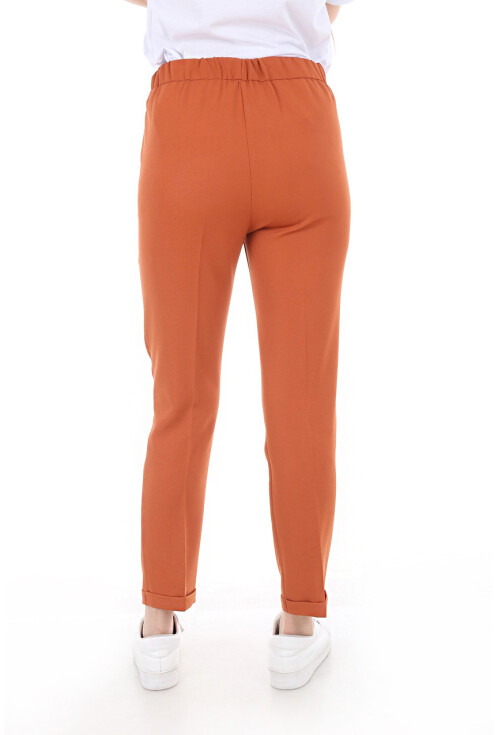 6427 Beli Lastikli Desenli Pantolon