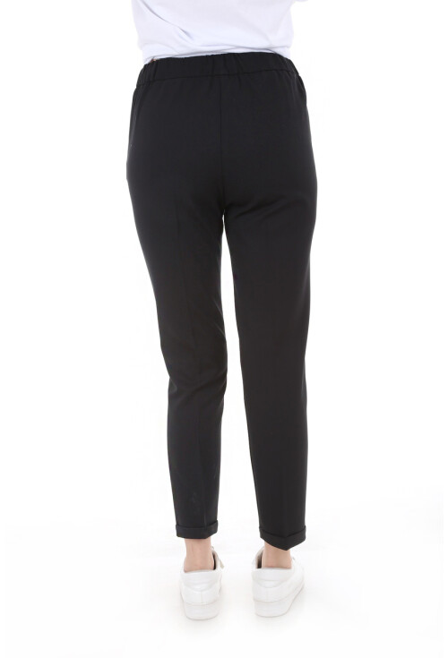 6427 Beli Lastikli Desenli Pantolon