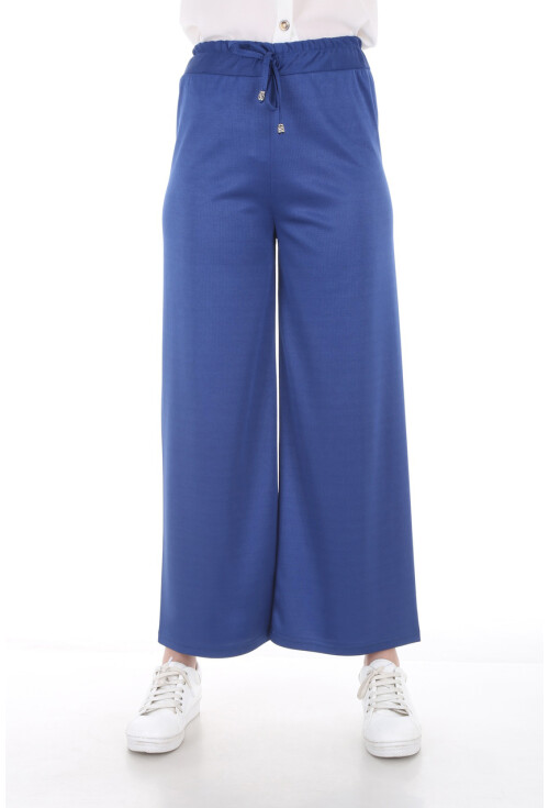 6433 Beli Lastikli Bol Pantolon