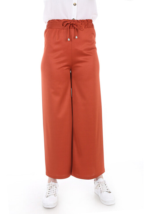 6433 Beli Lastikli Bol Pantolon